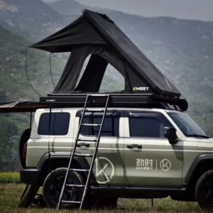 Waterproof Triangular Aluminum Hard Shell Car Rooftop Tent with Roof Rack