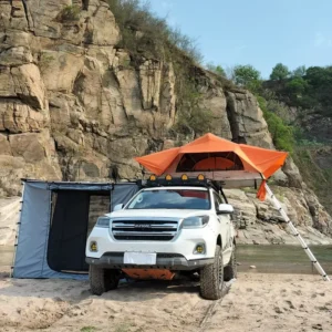 Waterproof UV-Proof Car Side Awning with Rooftop Tent for Outdoor Camping