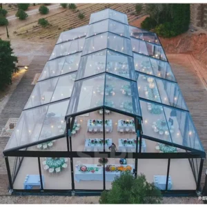 Waterproof UV Resistant PVC Clear Tent Tensile Membrane Awning Coated Woven Outdoor Architecture Car Parking Shade Tent