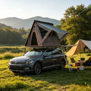 Waterproof Ultra Thin Aluminum Car Rooftop Tent Hard Shell Triangle Clamshell