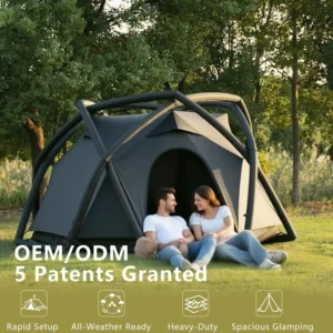 Waterproof Windproof Air Glamping Tent 4 6 Person Inflatable Camping Tent with Pump