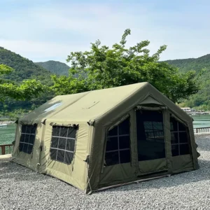 Waterproof Windproof Design Spacious 8 10 Person Cotton Blend Inflatable Tent with Free Pump Oxford Fabric for Family Camping