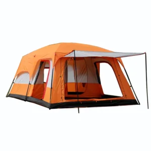 Waterproof and Windproof Family Outdoor Camping Tent with 2 Rooms and 1 Living Room
