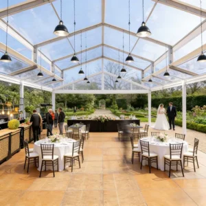 Weather Resistant Glass Orangery Marquee Tent All Season Atrium Tent for Hotel Wedding Banquet Reception