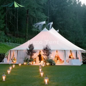 Wedding Marquee Waterproof Windproof White Sailcloth Party Tent Pole Tent