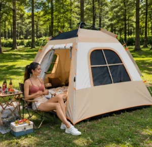 Weekend Camping Tent Waterproof Oxford Fabric Enhanced Ventilation Windproof Outdoor Travel Shelter Tent