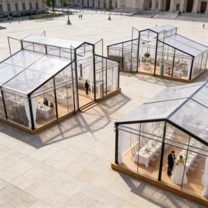 White Aluminum Frame Glasshouse Orangery Tent Transparent Wall Atrium Garden Wedding Event