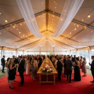 White Aluminum-Frame Tent for Outdoor Sports Games, Awards, and Banquets