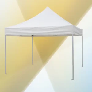 White Aluminum Pop-Up Event Canopy Tent, 3x3m, Indoor/Outdoor, Waterproof, 300g/m², UV Protection, 4-Person