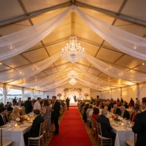 White Frame PVC Outdoor Garden Party Canopy Tent