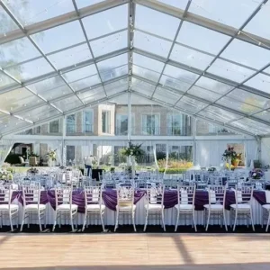 White Frame Structure Venue Tent for Wedding Receptions and Events