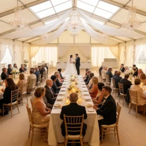 White Frame White Sidewall Party Tent Graduation Ceremony Marquee