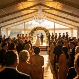 White PVC-Covered Canopy Tent for Outdoor Villa Courtyard Family Feasts