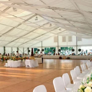 White PVC Party Marquee Tents for Events 200 Aluminium Outdoor Waterproof Four Season CE Certified Durable 15-20 Years Pole Tent