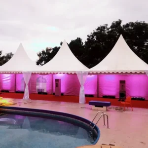 White Pagoda Tent with Aluminum Frame for Custom Event Branding