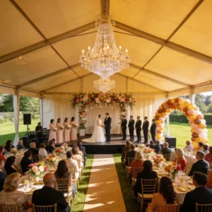 White Waterproof Marquee Tent Outdoor Buffet Dining Shelter