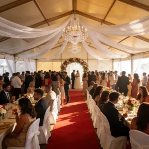 White Waterproof Outdoor Party Tent for Memorial Gatherings