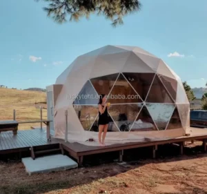 White Waterproof PVC Material Heavy Duty Yurt Dome Igloo Camping Winter Proof Tent with Stove