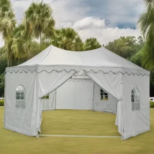 White Wedding Party Marquee Tent, 680x500x360cm, Steel Tube Frame, 300D Oxford Cloth Cover