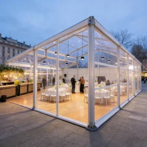 Wide Panorama Full Glass Orangery Marquee Tent Clear Atrium Tent for Church Wedding Banquet Event