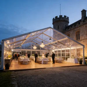 Wind Rain Snow Resistant Glass Atrium Marquee Tent Orangery Glasshouse Wedding Reception Hall