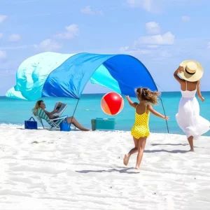 Wind Resistant Beach Sun Shelter Lightweight Portable Outdoor Canopy Quick Setup Beach Shade Four-Season 3-4 Person Lightweight