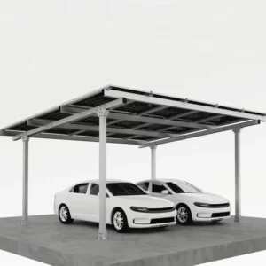 Wind and Snow Resistant Aluminum Solar Carport Structure Solar PV Mounting Bracket for Garage Parking Shelter