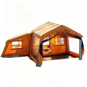 Windproof Freestanding Air Column House Shape Camping Shelter Large PVC View Windows All Season Outdoor Tent for Campsite Use