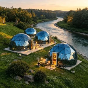Windproof Glass Dome Tent, Geodesic Accommodation Tent for Outdoor Campsites