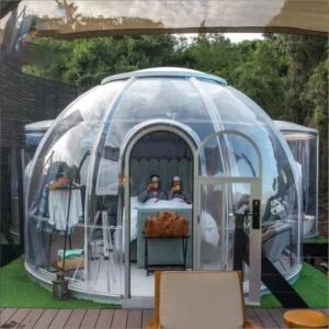 Windproof Outdoor Inflatable PC Clear Dome Tent Foldable Bubble House for Hotels and Events