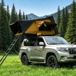 Windproof Stable Ultra Thin Hard Shell Side-Opening Aluminum Car Rooftop Tent RTT