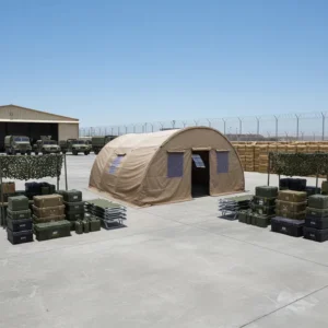 Windproof Waterproof Oval Double-Layer Polyester Four-Season Emergency Shelter Tent with Metal Frame and Sunroof for 6-8 People