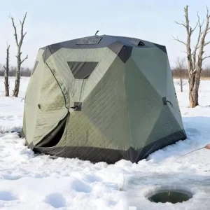 Winter Camping Fishing Portable Insulated Triple Layer Oxford Cloth Hexagon Shanty Pop up Fish Tent