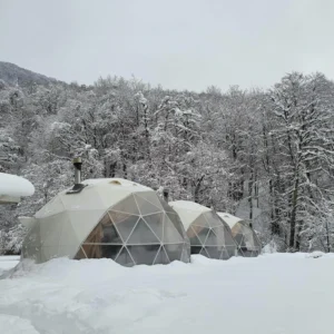 Winter Four-Season Geodesic Dome Tent PVC Snow Load Heavy Duty Two Bedrooms Wind Resistance 10 -50C -70C >3000mm Waterproof