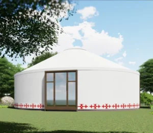 Winter Glamping Dome Mongolian Yurt Tent Modern Luxury Mongolia Yurt House 6m