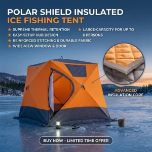 Winter Ice Fishing Tent with 40g Silk Cotton Ultrasonic Quilted Thermal Insulation