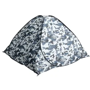 Winter Portable Folding Ice Fishing Tent Waterproof Padded Cold Weather Outdoor Camping 1-2 Person Capacity Steel Frame