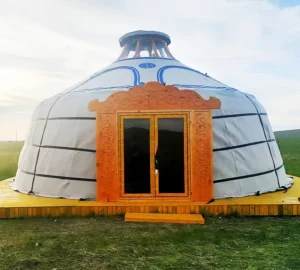 Wooden Frame Yurt Mongolian Winter Warm Tent Rain-Proof Transparent Bubble House for Outdoor Camping