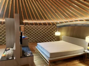 Wooden Frame Yurt Tent Outdoor Camping Waterproof Mongolian Ger