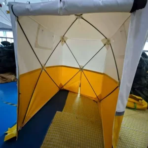 Work Tent for Construction Site Storage and Workshop, Portable Shelter, Waterproof PVC Fabric, Steel Frame