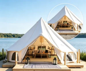 Yurt Tent for Family Camping Outdoor Cotton Canvas Glamping Bell Tent