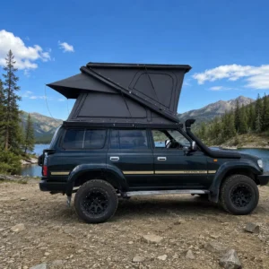 Z Shape Aluminum Car Rooftop Tent Oxford Fabric Waterproof Four-season Double Layer One Bedroom Quick Setup Easy Install Folding