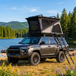Z-Shape Aluminum Hard Shell Four-Season Waterproof Foldable Rooftop Tent for 4×4 Off-Road Camping