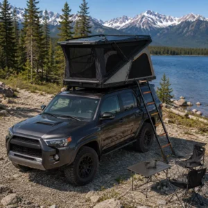 Z Shape Hard Shell Roof Top Tent with Quick Opening for 3 Person Outdoor Camping Car Rooftop Tent