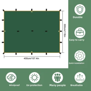 ZT-057 19-point Multi-functional Canopy Silver Coating Four-corner Multiple Hanging Points Tear-resistant Rainproof Camping Tent
