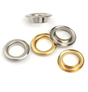 Zinc Alloy Gold Eyelets Metal Eyelets for Leather Bags Shoes Garments Curtains with Plating Technics