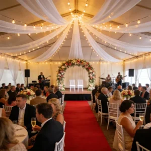 white aluminum marquee tent outdoor community harvest festival shelter